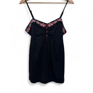 Y2K Oakley Black Embroidered Tank Top Surf Girl Size Small